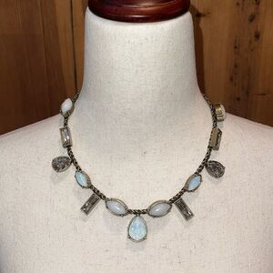 Silpada KR Necklace Natural Moonstone & Swarovski Crystals Set in Brass Necklace